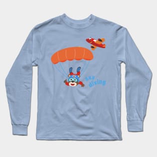 Vector illustration of a cute skydiver . Long Sleeve T-Shirt